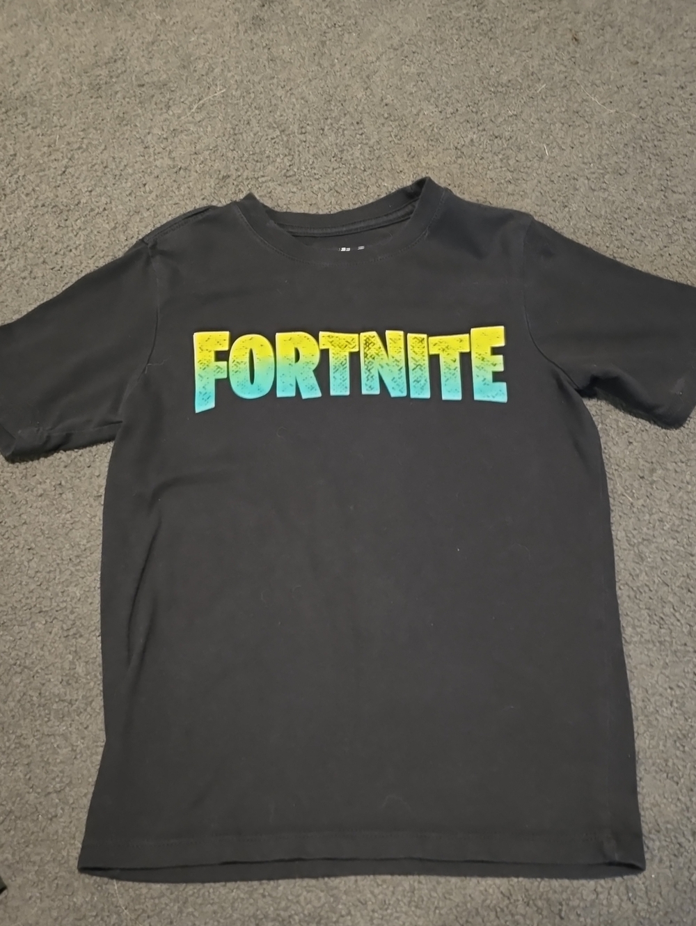 Free With Bundle Kids' Black Graphic Tee with Yellow-Green Ombre Logo